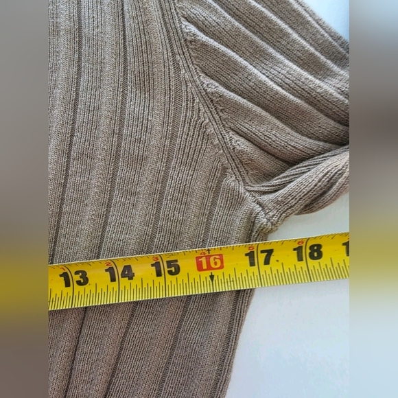 Wilfred Plunge Front Cardigan Merino Wool Blend Three Button Front In Brown Sz L - Picture 8 of 14